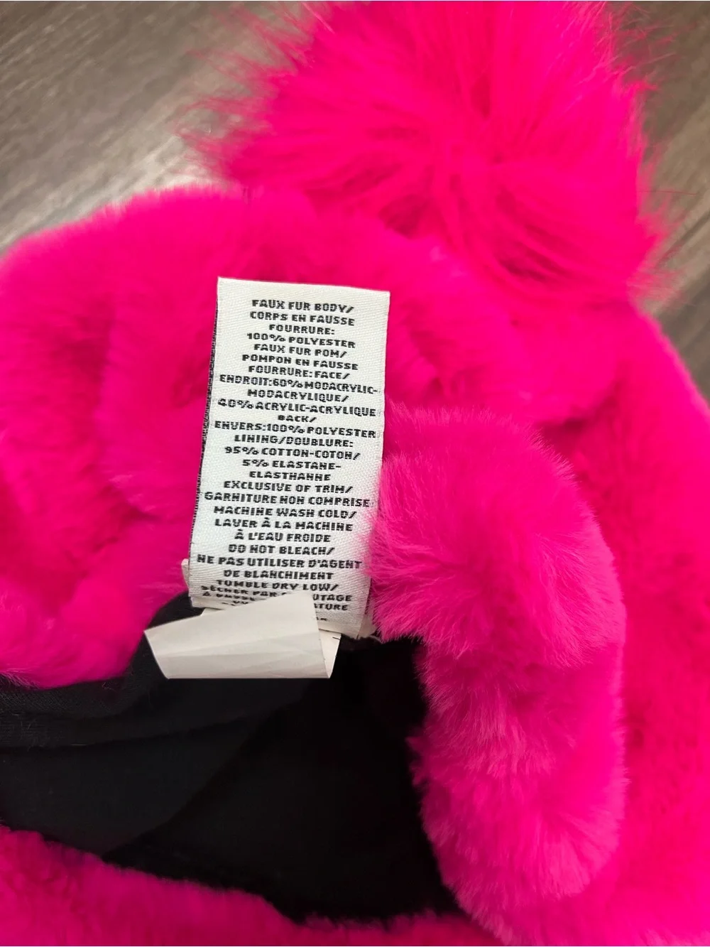 UGG Kids Vibrant Pink Faux Fur Pom Hat